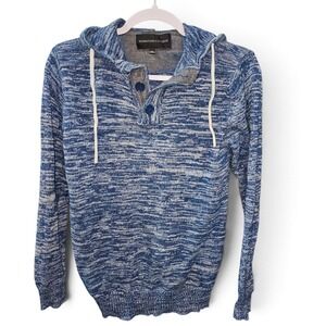 Signature Studio Hoodie Men's Small Blue Excellent Space Dye Henley AM0S0010